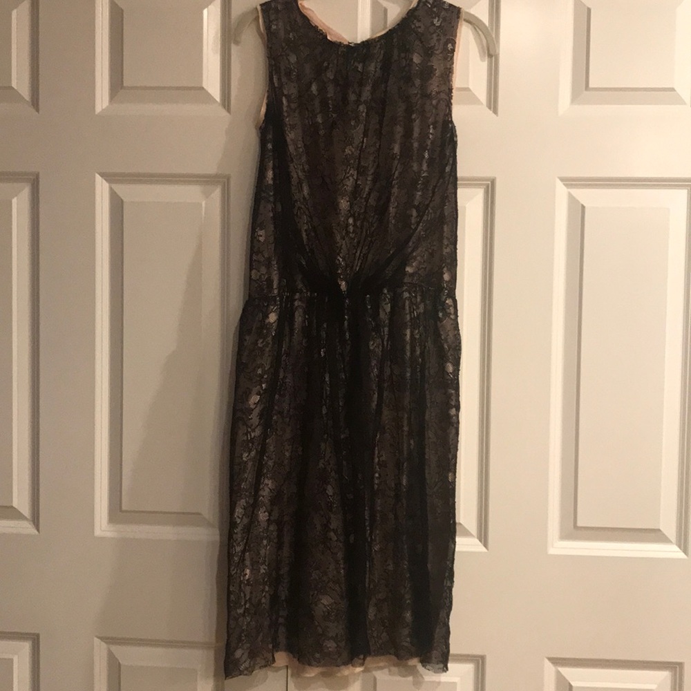 Dolce & Gabbana Black and Pink Sleeveless Lace Dress